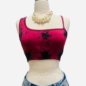 Pink and Black Tie-Dye Sports Bra